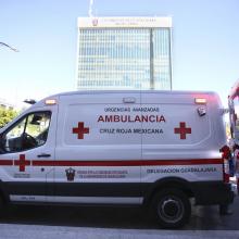 ambulancia de la Cruz Roja Mexicana como parte la colecta 2018