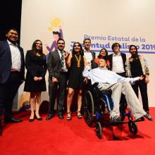 Matías Santiago Alaniz, egresado del Bachillerato en línea de UDGVirtual durante el Premio Estatal de la Juventud Jalisco 2019