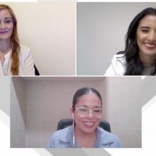 Expertas y moderadora durante el webinar
