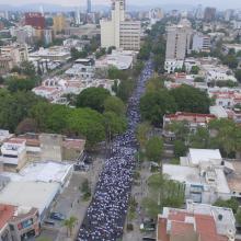 Vista aérea de la marcha