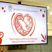 Imagen de la campaña, corazón rojo "Día mundial del Donante de sangre" "Donar sangre es un acto de solidaridad, súmate al esfuerzo y salva vidas"