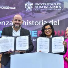 Rector General de la Universidad de Guadalajara y Presidenta municipal de Tlaquepaque con Acuerdo firmado