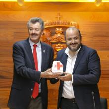 Licenciado Miguel Ángel Domínguez y doctor Ricardo Villanueva
