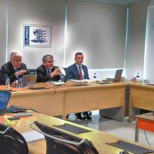 Manuel Moreno, Francisco Cervantes, Roberto Escalante, Germán Ruíz y María Esther Avelar en reunión ECESELI