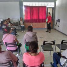 Paulina Sánchez durante el taller impartido