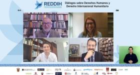 autoridades de la UdeG y de la Red Internacional de Derechos Humanos y Derecho Internacional Humanitario 