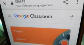vista de google Classroom desde celular